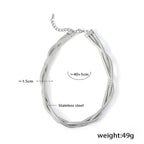 Triple Layer Snake Silver Anti Tarnish Necklace For Women Bulk