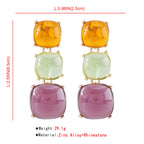 Cushion Cut Crystal Multicolour Gold Choker Necklace Earring Set Bulk