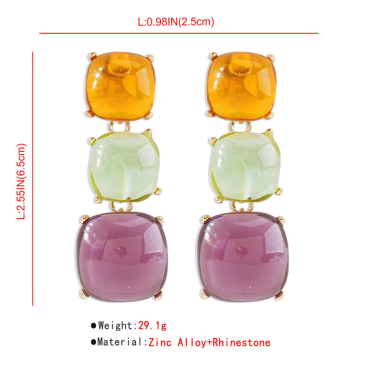 Cushion Cut Crystal Multicolour Gold Choker Necklace Earring Set Bulk