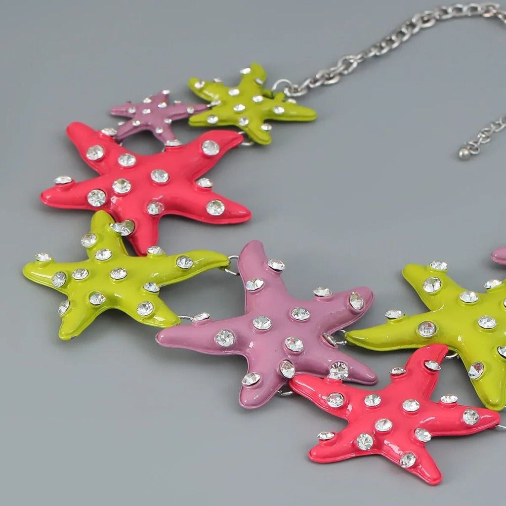 Big Star CZ Enamel Pink Multicolour Silver Dangler Earring Bulk