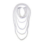 Multilayer Pearl White 18K Gold Anti Tarnish Long Necklace Women Bulk
