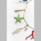 Beach Aquarium Ocean Animals Enamel Multi Gold Charm Necklace Bulk