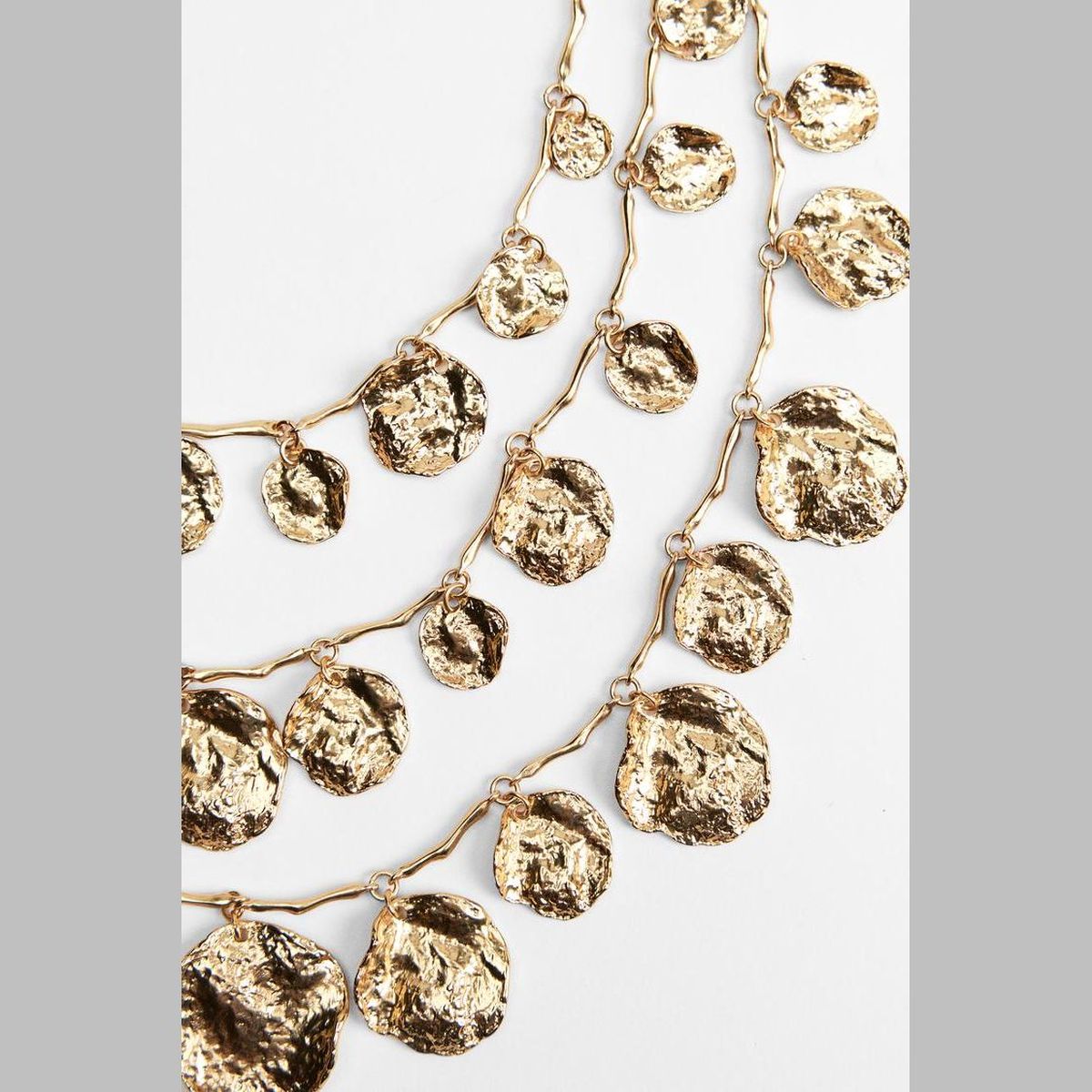 Dented Coin 18K Gold Alloy Charm Long Layer Necklace For Women Bulk