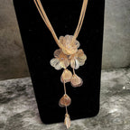 Filigree Flower Cubic Zirconia 18K Gold Anti Tarnish Necklace Bulk