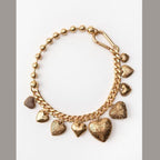 Heart 18K Gold Anti Tarnish Ball Curb Chain Statement Necklace Bulk