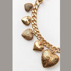 Heart 18K Gold Anti Tarnish Ball Curb Chain Statement Necklace Bulk