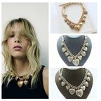 Heart 18K Gold Anti Tarnish Ball Curb Chain Statement Necklace Bulk