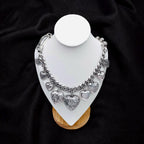 Heart 18K Gold Anti Tarnish Ball Curb Chain Statement Necklace Bulk