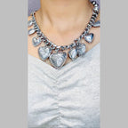 Heart 18K Gold Anti Tarnish Ball Curb Chain Statement Necklace Bulk