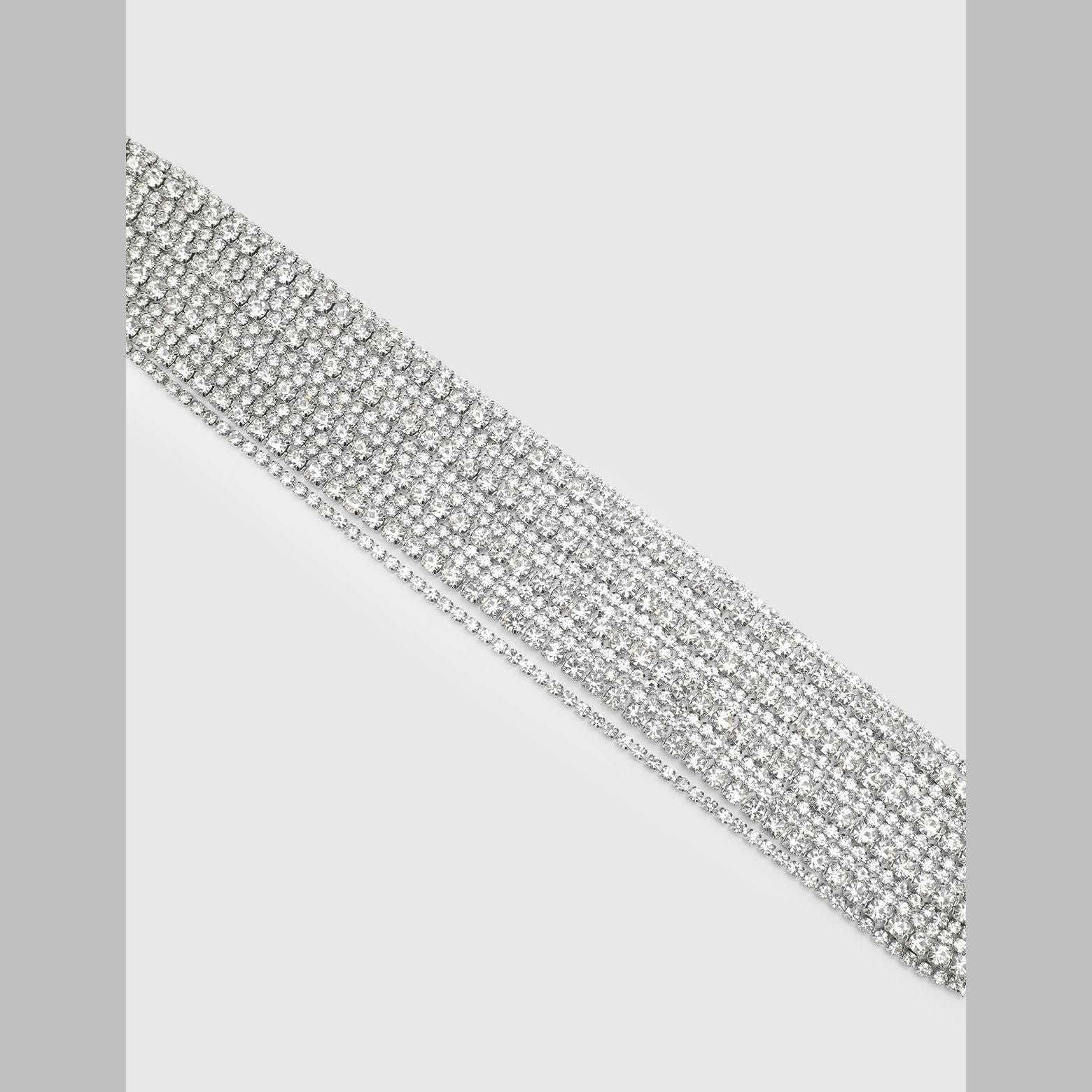 Studded Rhinestone Silver Anti Tarnish Necklace For Women Bulk Secondary image