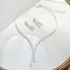 Solitaire Rhinestone Silver Anti Tarnish Necklace For Women Bulk