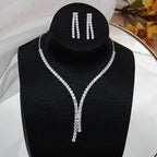 Solitaire Rhinestone Silver Anti Tarnish Necklace For Women Bulk