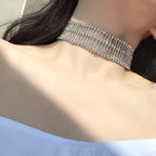 Solitaire Filigree Rhinestone Silver Anti Tarnish Necklace Women Bulk