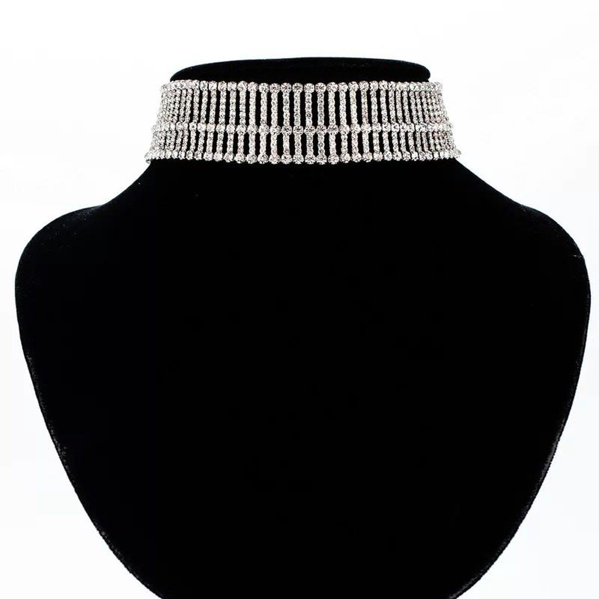 Solitaire Filigree Rhinestone Silver Anti Tarnish Necklace Women Bulk