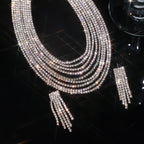Solitaire Layer Rhinestone Silver Anti Tarnish Necklace For Women
