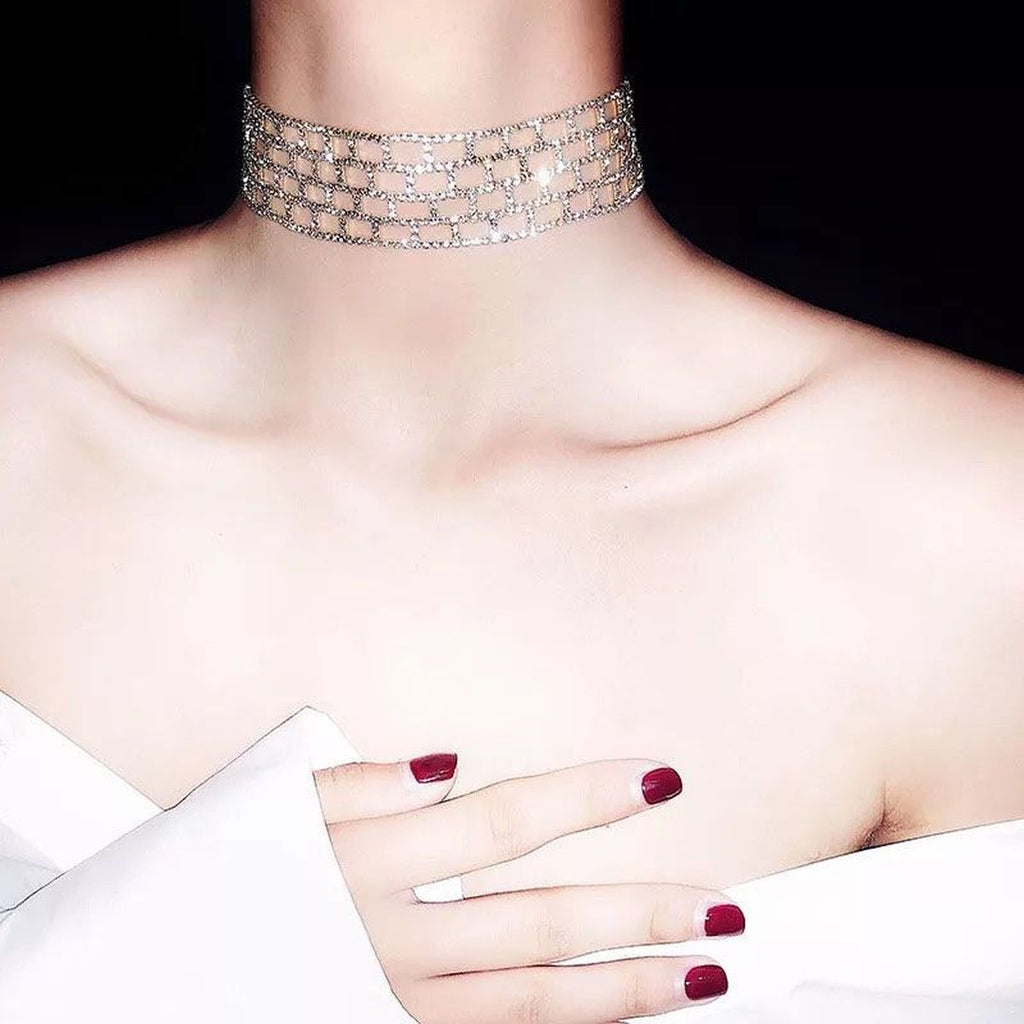 Solitaire Wall View Rhinestone Silver Anti Tarnish Necklace Women Bulk
