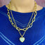 Heart CZ 18K Gold Anti Tarnish Three Layer Link Chain Necklace Bulk