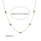 Evil Eye Stainless Steel Mother Of Pearl 18K Gold White Necklace Earring Set For Women