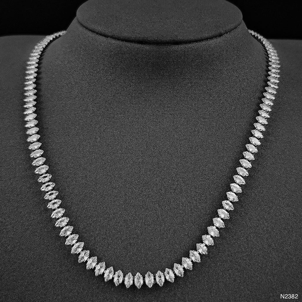 Marquise Silver Cubic Zirconia Chain Necklace For Women Bulk