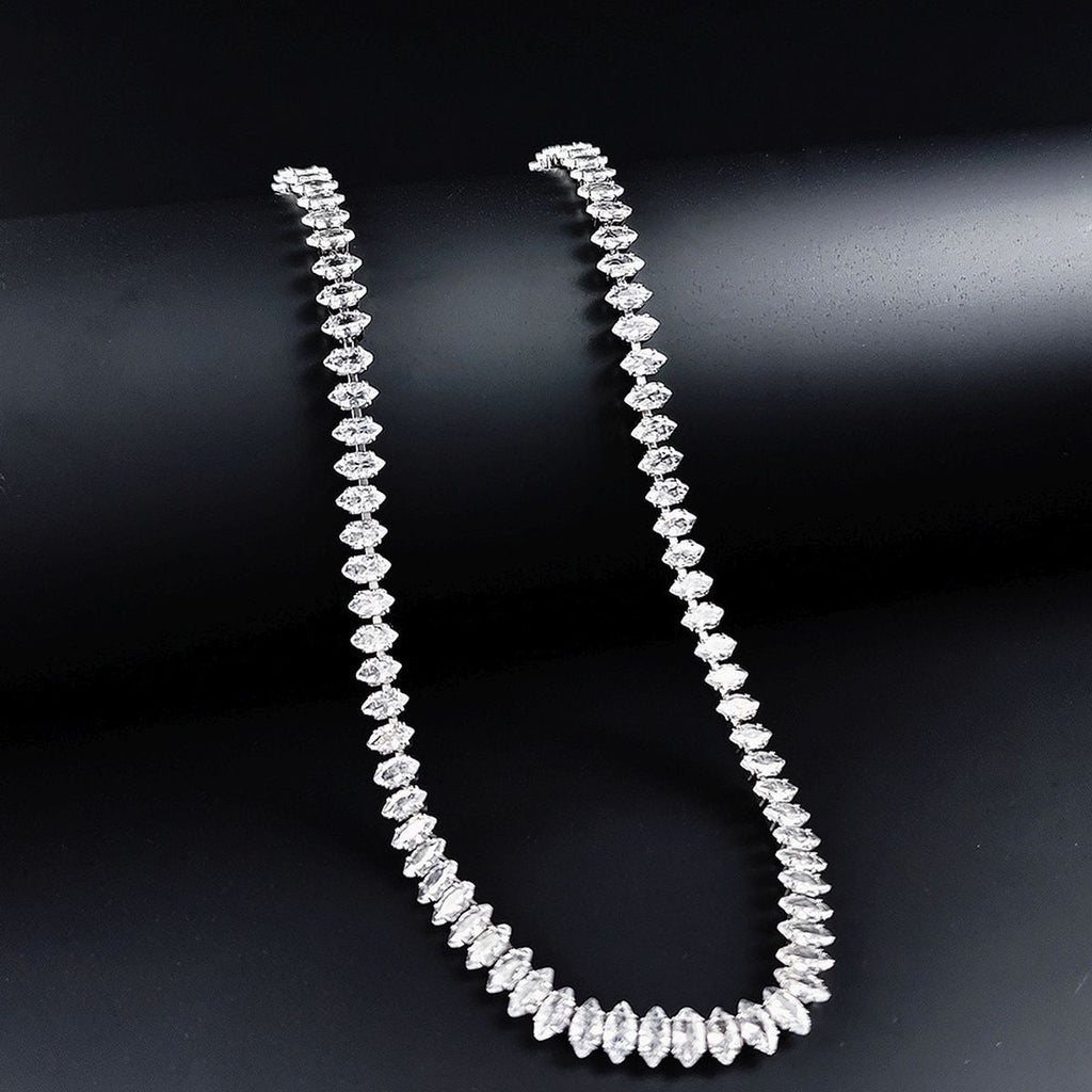 Marquise Silver Cubic Zirconia Chain Necklace For Women Bulk