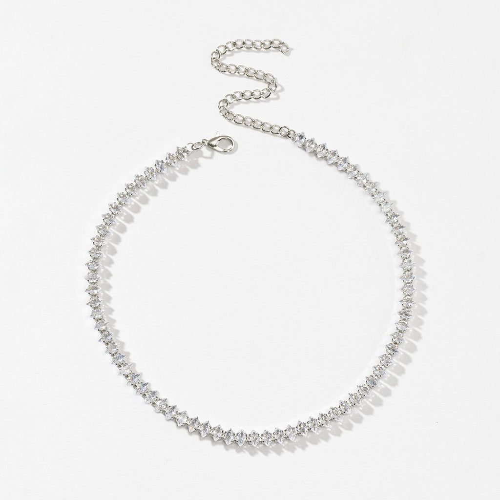 Marquise Silver Cubic Zirconia Chain Necklace For Women Bulk