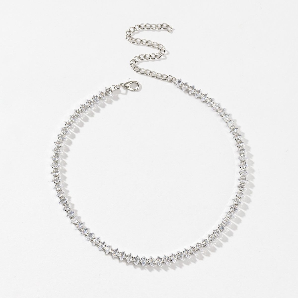 Marquise Silver Cubic Zirconia Chain Necklace For Women Bulk
