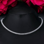 Drop Solitaire Silver Cubic Zirconia Chain Necklace For Women Bulk