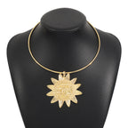 Star Sun Face 18K Gold Hasli Collar Necklace For Women Bulk