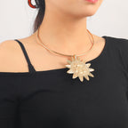 Star Sun Face 18K Gold Hasli Collar Necklace For Women Bulk