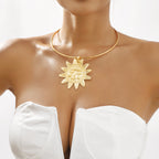 Star Sun Face 18K Gold Hasli Collar Necklace For Women Bulk