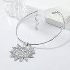 Star Sun Face 18K Gold Hasli Collar Necklace For Women Bulk