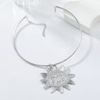 Star Sun Face 18K Gold Hasli Collar Necklace For Women Bulk