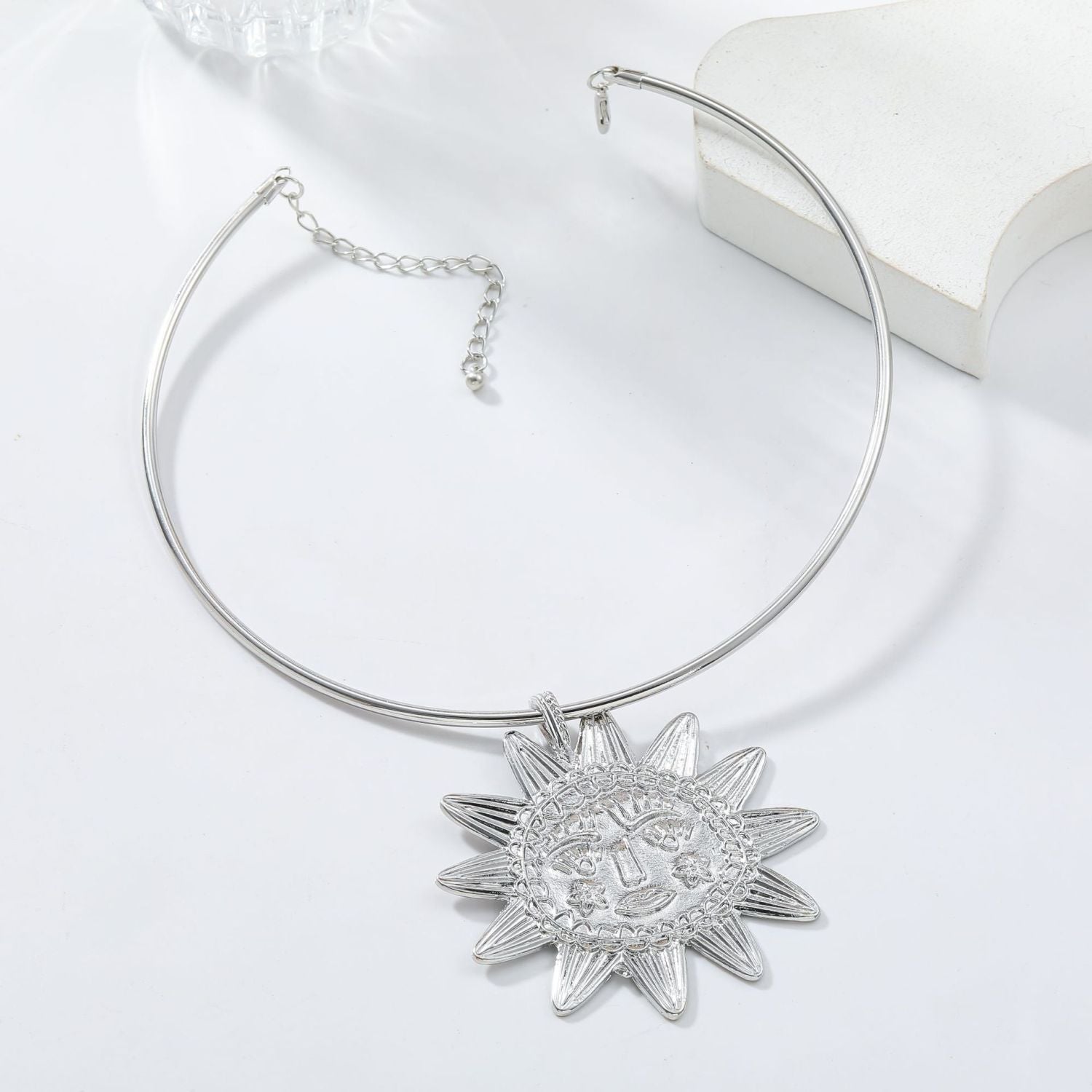 Star Sun Face 18K Gold Hasli Collar Necklace For Women Bulk