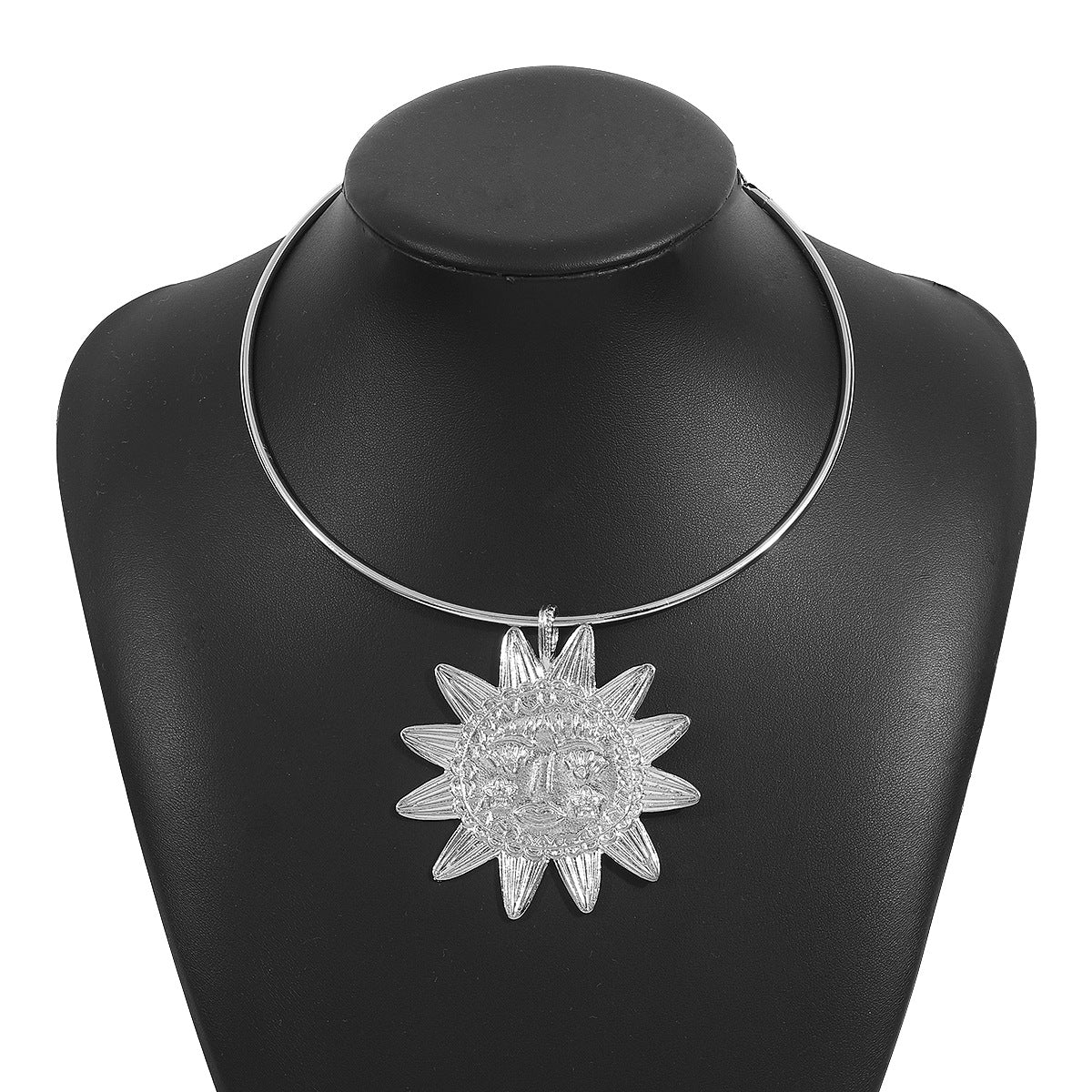 Star Sun Face 18K Gold Hasli Collar Necklace For Women Bulk