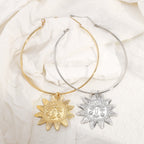 Star Sun Face 18K Gold Hasli Collar Necklace For Women Bulk