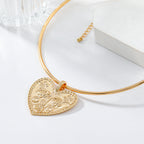 Heart Face Silver Hasli Collar Necklace For Women Bulk