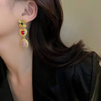 Heart Flower Crystal Beads 18K Gold Multi Necklace Earring Set Bulk