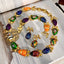 Antique CZ Enamel 18K Gold Multi Necklace Bracelet Earring Set Bulk