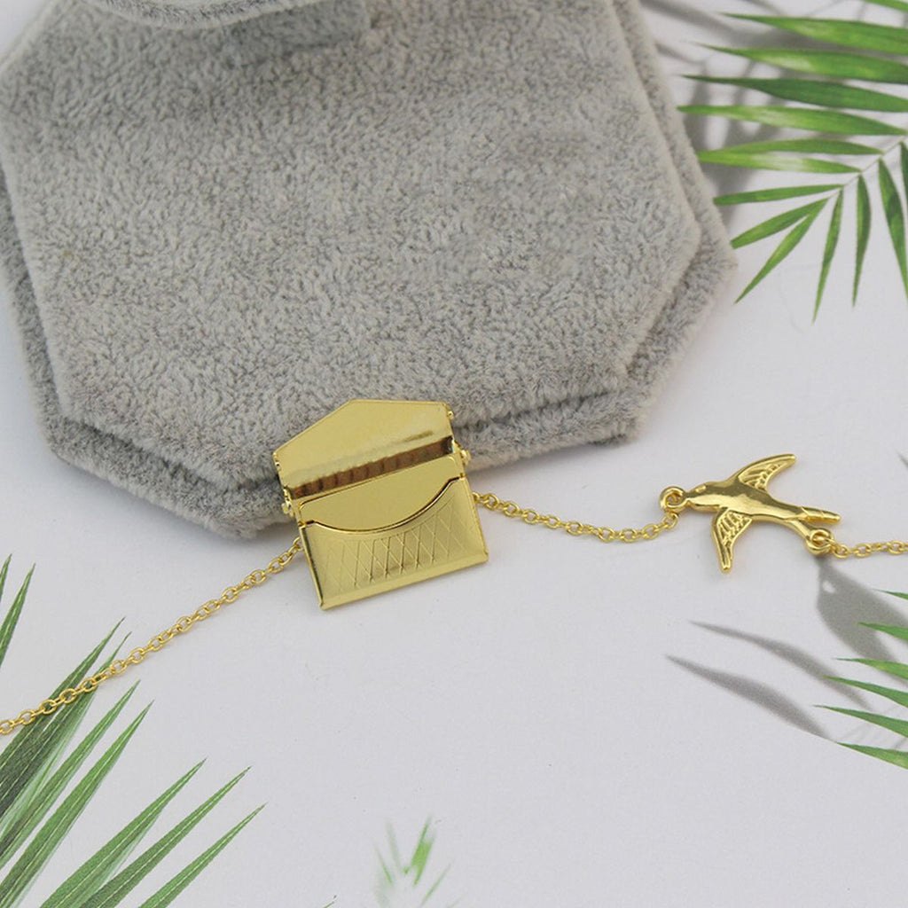 Bird Envelop 18K Gold Anti Tarnish Necklace Pendant Chain Women Bulk