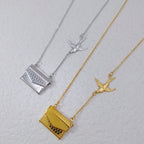 Bird Envelop 18K Gold Anti Tarnish Necklace Pendant Chain Women Bulk