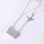 Bird Envelop 18K Gold Anti Tarnish Necklace Pendant Chain Women Bulk