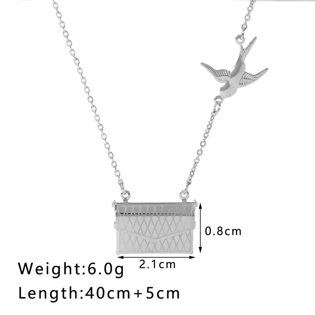 Bird Envelop 18K Gold Anti Tarnish Necklace Pendant Chain Women Bulk