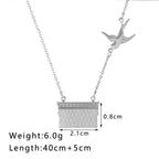 Bird Envelop 18K Gold Anti Tarnish Necklace Pendant Chain Women Bulk