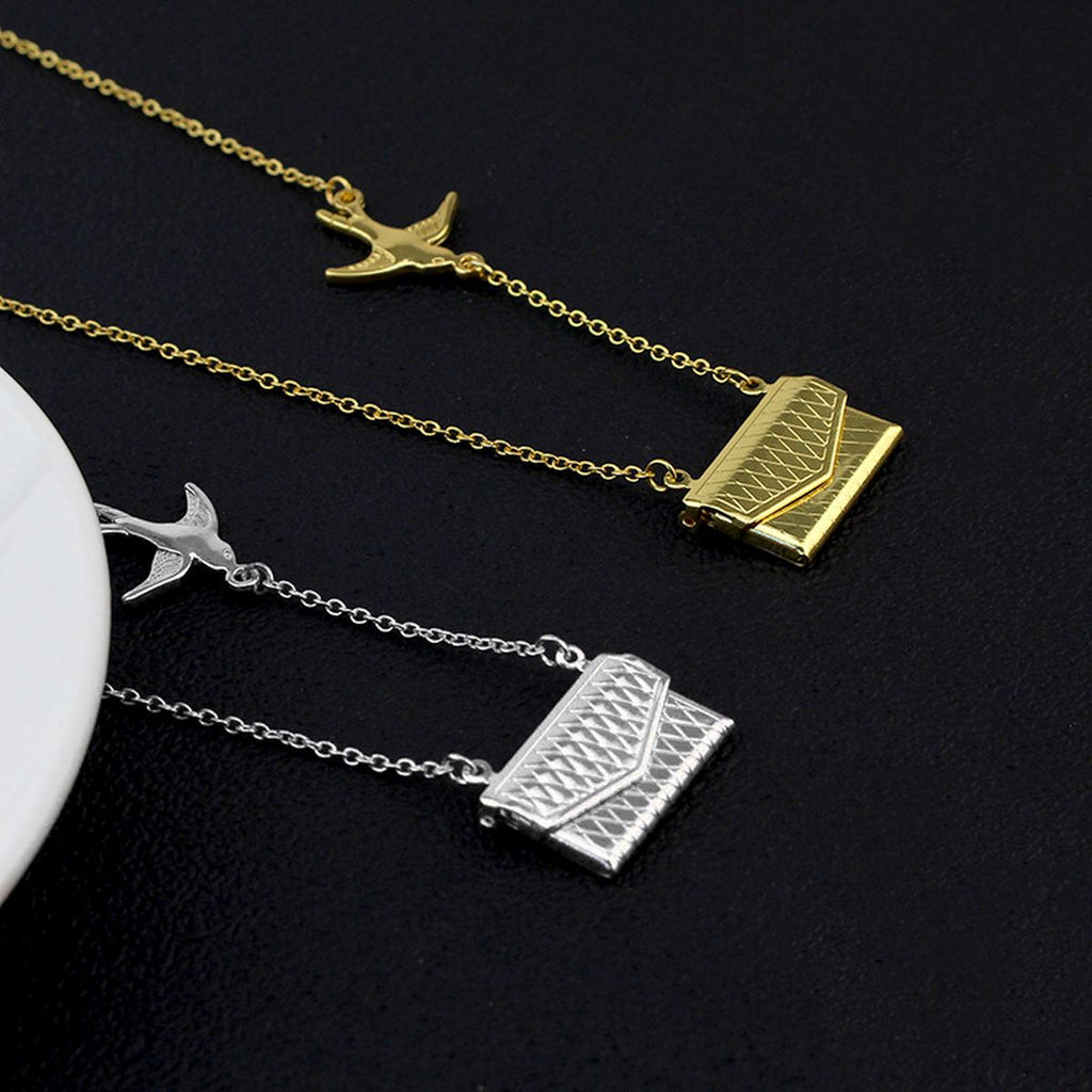Bird Envelop 18K Gold Anti Tarnish Necklace Pendant Chain Women Bulk