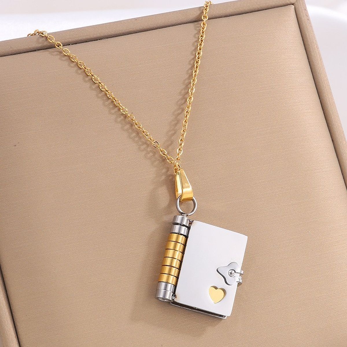 Book Silver Gold Anti Tarnish Necklace Pendant Chain For Women Bulk Main image