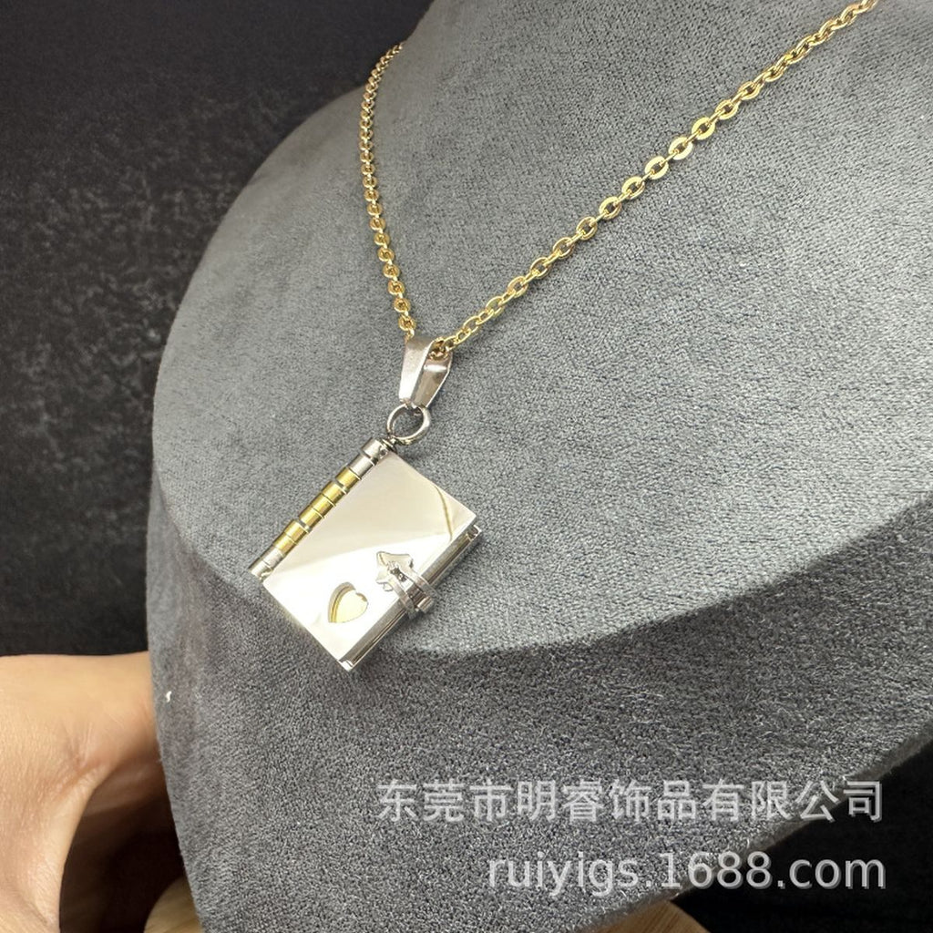 Book Silver Gold Anti Tarnish Necklace Pendant Chain For Women Bulk