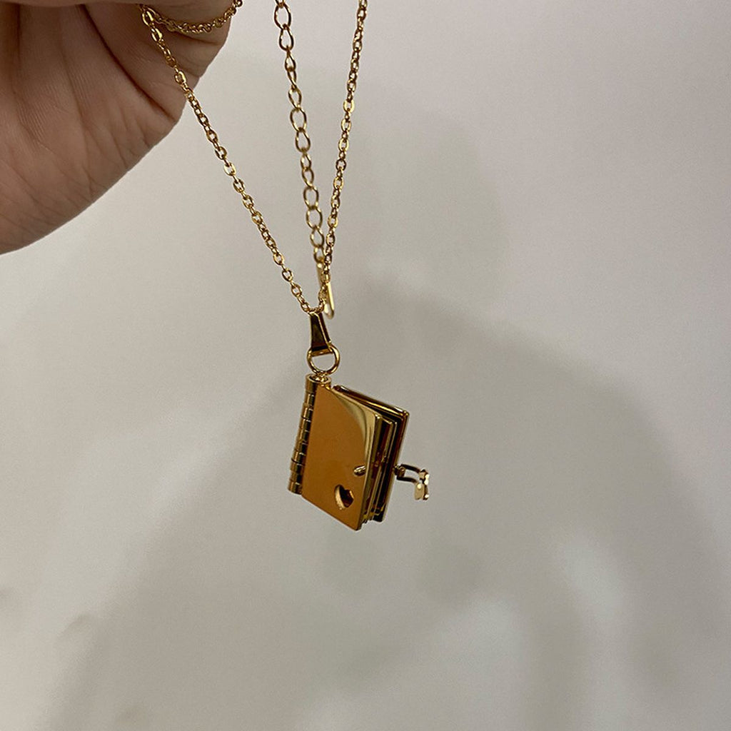 Book Silver Gold Anti Tarnish Necklace Pendant Chain For Women Bulk