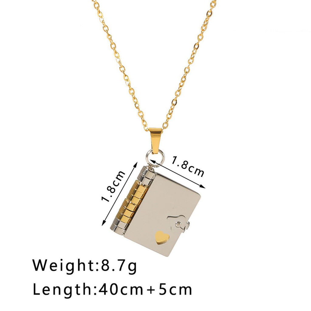 Book Silver Gold Anti Tarnish Necklace Pendant Chain For Women Bulk