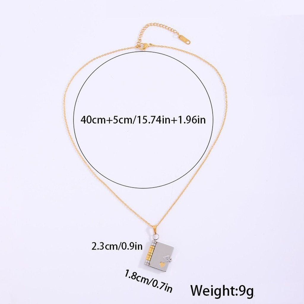 Book Silver Gold Anti Tarnish Necklace Pendant Chain For Women Bulk