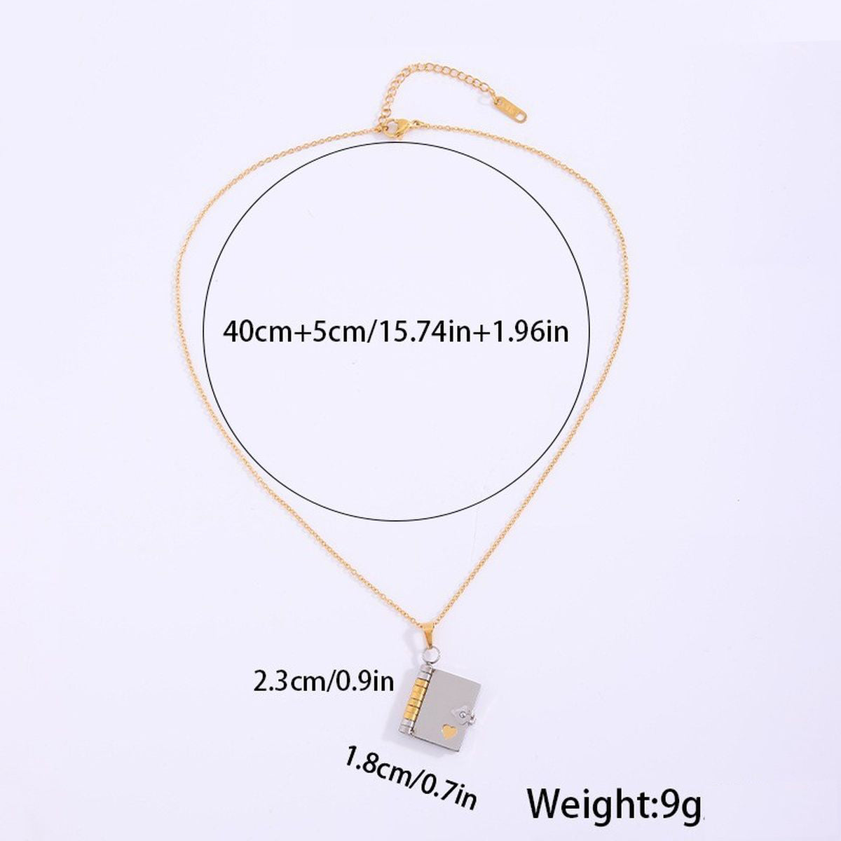 Book Silver Gold Anti Tarnish Necklace Pendant Chain For Women Bulk